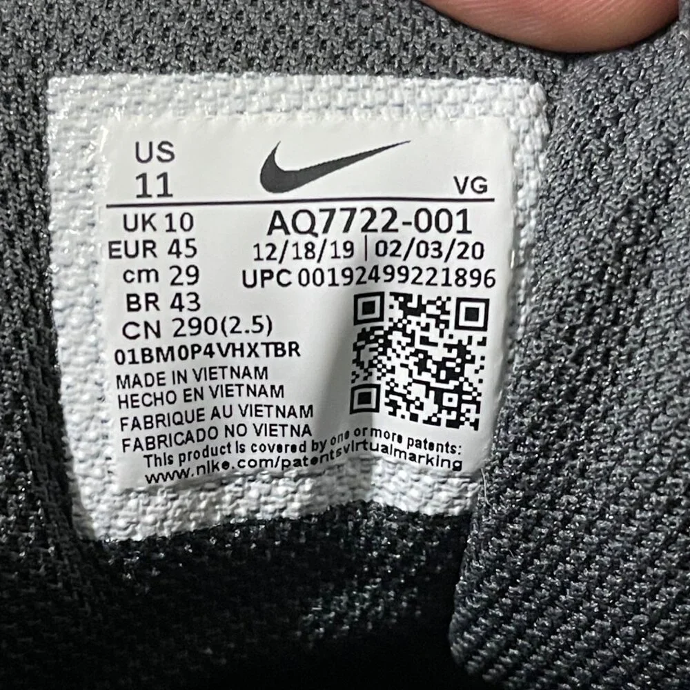 Nike Force Savage Shark 2 Black & White Cleats Mens US 11 - Picture 6 of 10